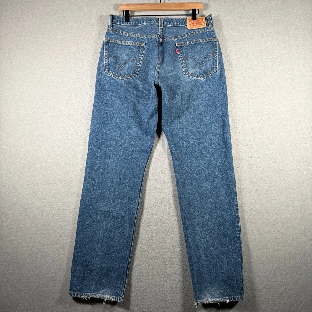 Vintage Levis 505 Regular Fit Mens Blue Straight Leg Denim Jeans‎ W36 L34 Y2K